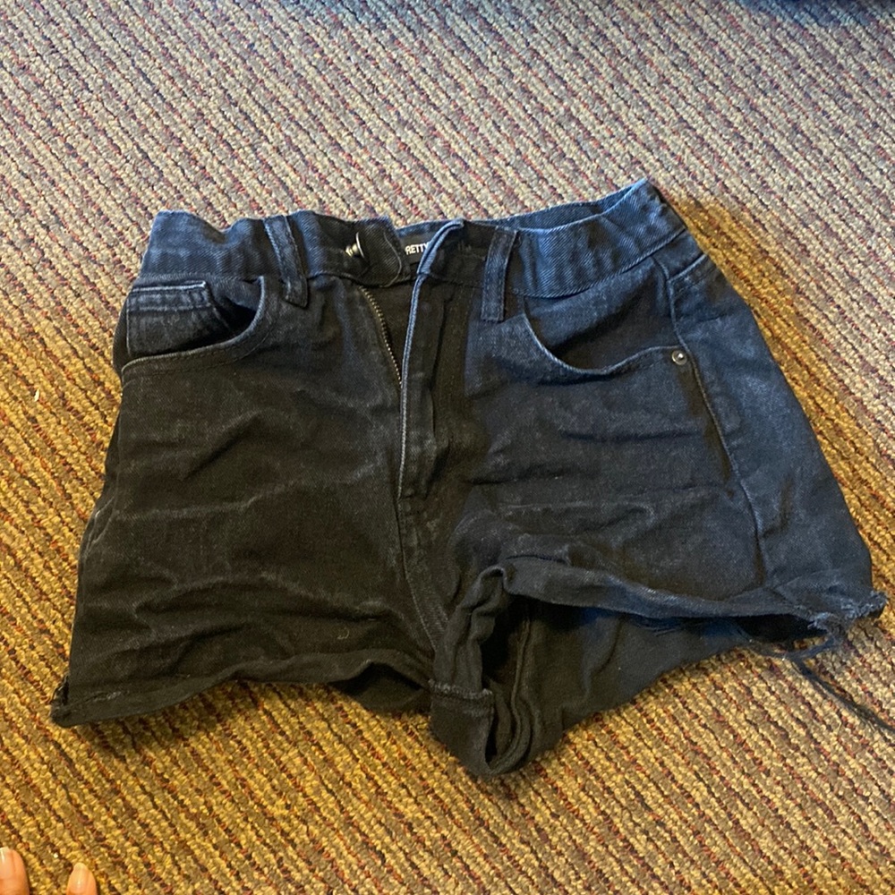 Pretty Little Thing Black Jean Summer Shorts - size 0